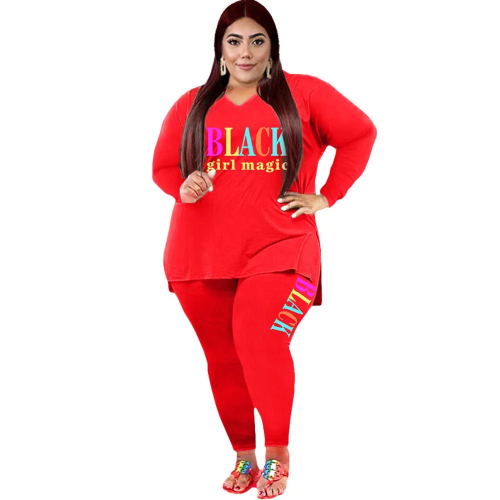 Plus Size Sweatsuit 2 - Piece Set - Winter Sports Outfit for Women XL - 5XL - EverHype