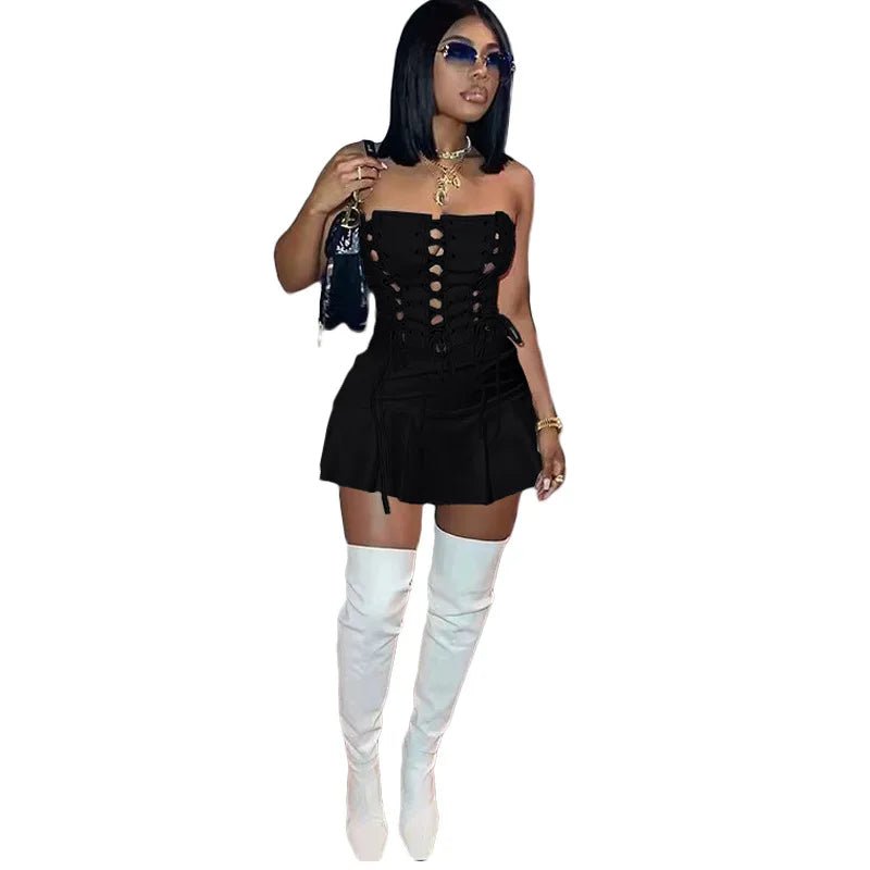 European and American new fashion sexy cutout corn sleeveless dress women - EverHype