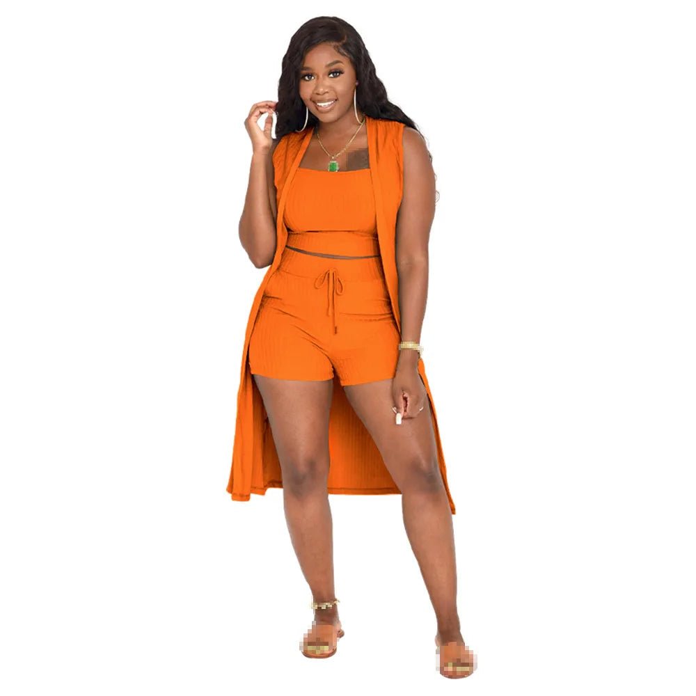 Women's 2 - Piece Summer Shorts Set - Sexy Crop Top & Shorts Outfit - EverHype