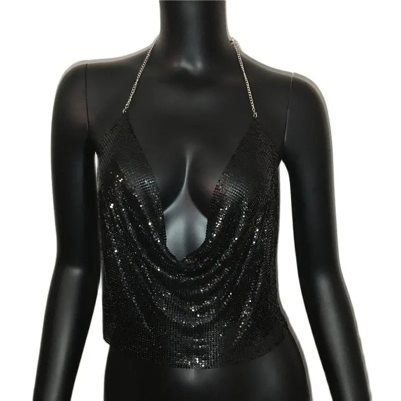 Festival Rhinestone Backless Crop Top - Glitter Party Tank | EverHype 2026 - EverHype