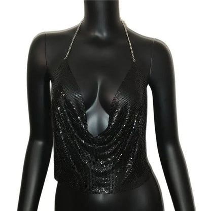 Festival Rhinestone Backless Crop Top - Glitter Party Tank | EverHype 2026 - EverHype