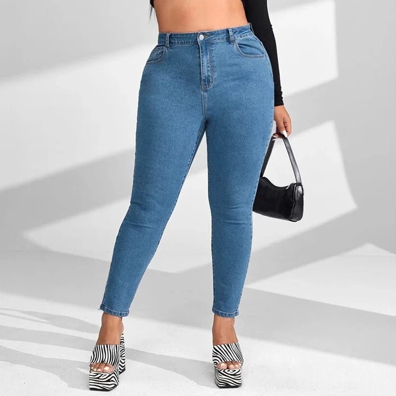 Plus Size Skinny Jeans for Women Full Length High Waist Women Jeans Stretchy Pencil Curve Women Jeans 200kgs Mom Jeans for Women - EverHype
