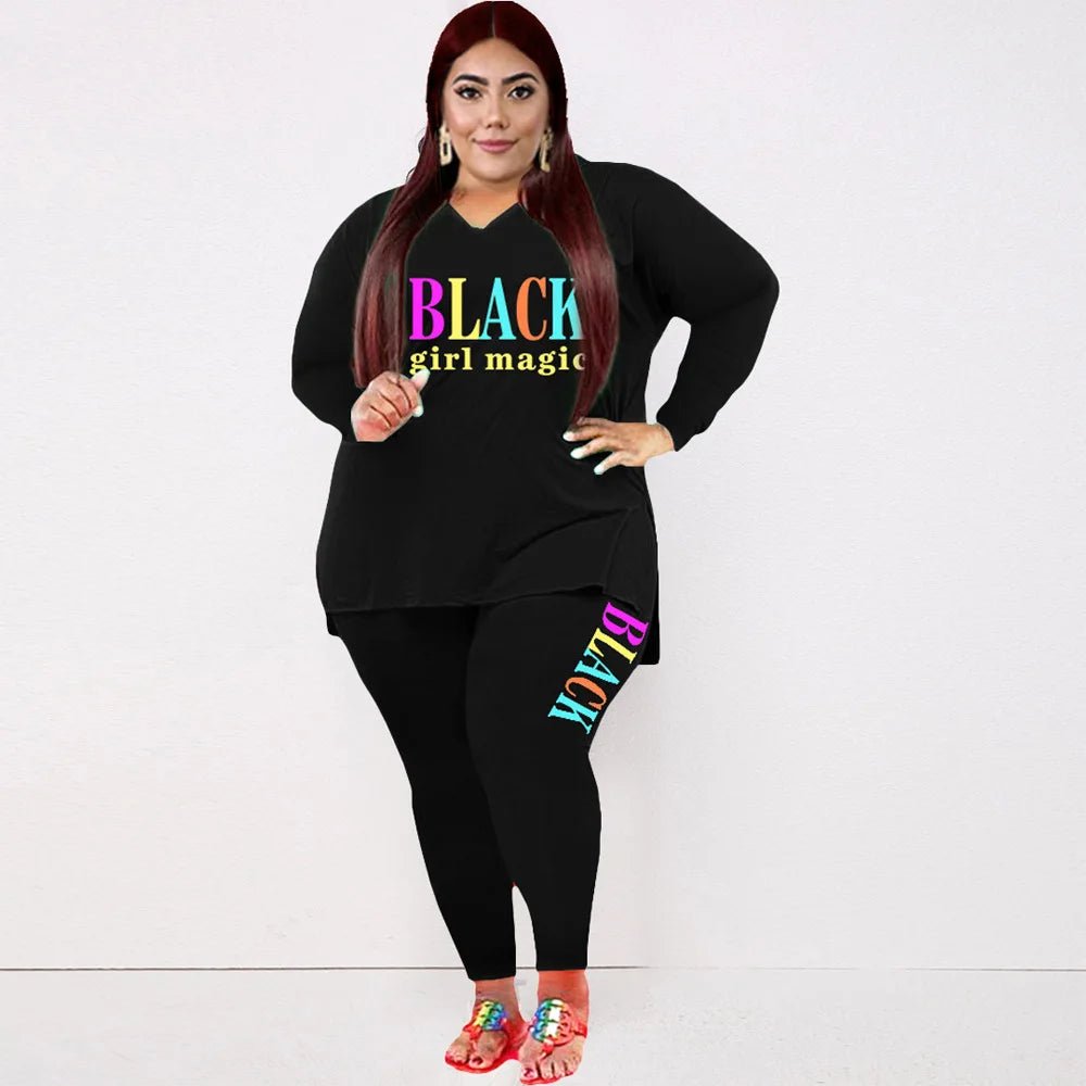 Plus Size Sweatsuit 2 - Piece Set - Winter Sports Outfit for Women XL - 5XL - EverHype