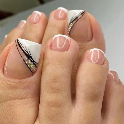 Summer Toenails Press - On Nails - Cute False Toe Nails for Girls - EverHype