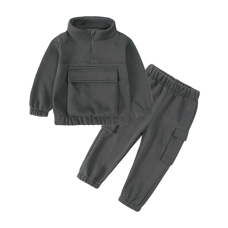 Kids 2 - Piece Fleece Set - Warm Sweatshirt & Pants for Boys & Girls - EverHype