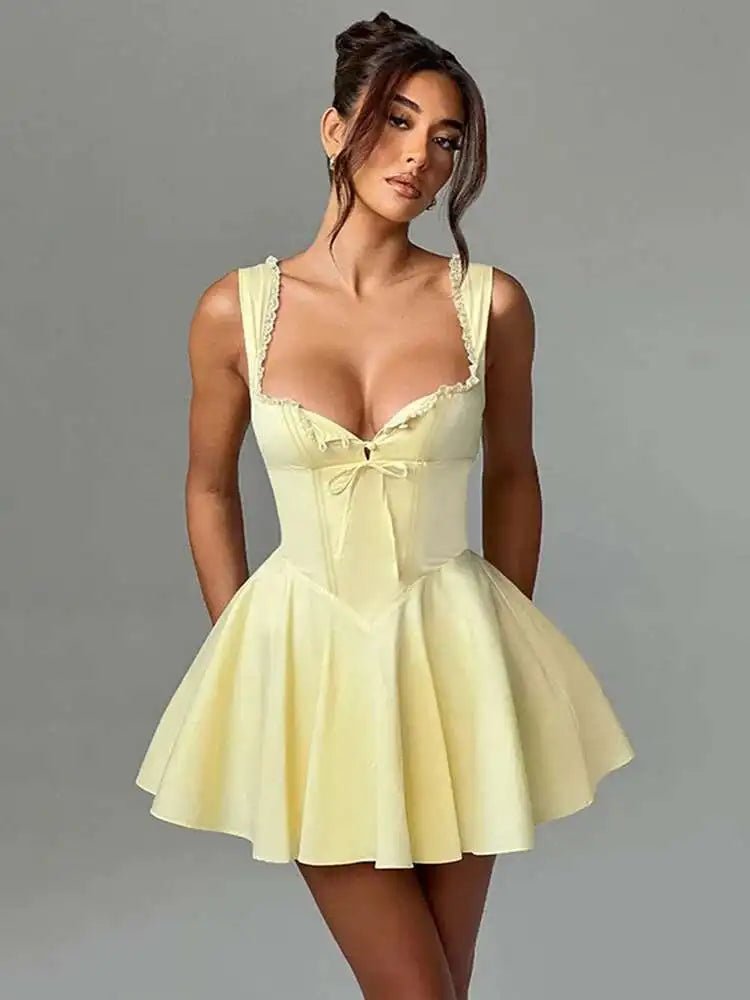 Avrilyaan Bandage V Neck Sexy A - line Dress Women 2024 Elegant Evening Party Dress Backless Bodycon Mini Summer Dress Vestidos - EverHype