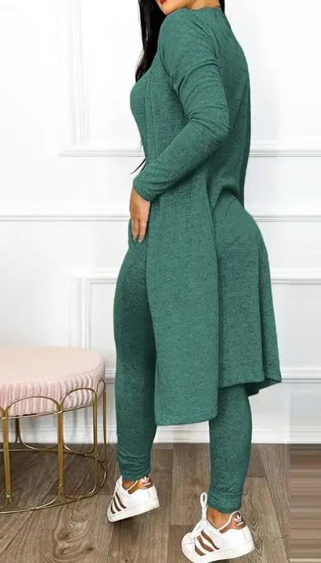 2 - Piece Jumpsuit & Coat Set - Women's Spring Fashion Outfit | Sleeveless Skinny Fit - EverHype