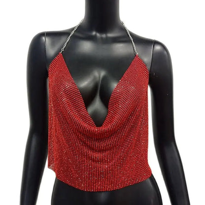 Festival Rhinestone Backless Crop Top - Glitter Party Tank | EverHype 2026 - EverHype