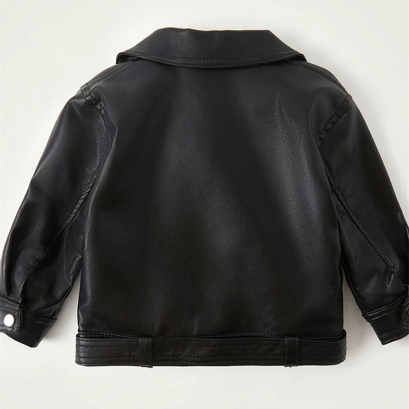 Boys Leather Jacket - Classic PU Outerwear for Kids 2 - 8 Years - EverHype