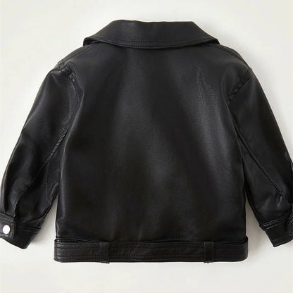 Boys Leather Jacket - Classic PU Outerwear for Kids 2 - 8 Years - EverHype