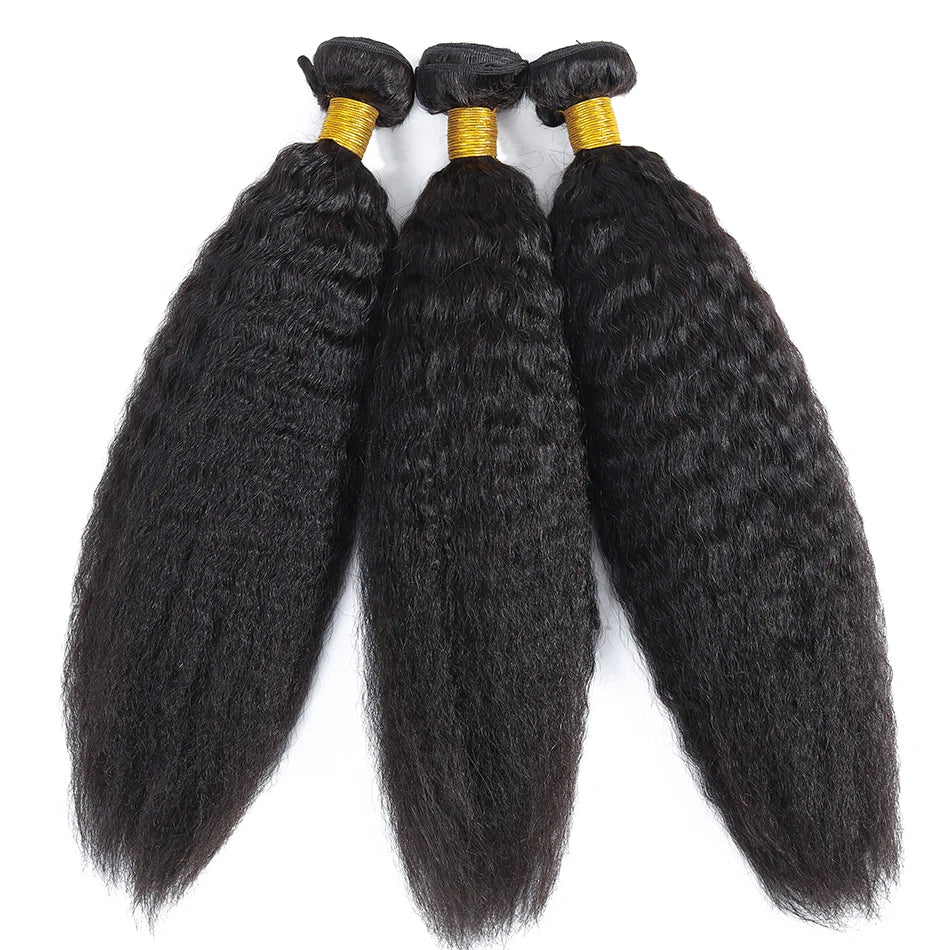 30 32 Kinky Straight Human Hair Bundles 100% Human Hair Bundles Raw Hair Bundle Brazilian Remy Hair Extensions On Sale Clearance - EverHype