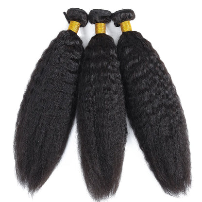 30 32 Kinky Straight Human Hair Bundles 100% Human Hair Bundles Raw Hair Bundle Brazilian Remy Hair Extensions On Sale Clearance - EverHype