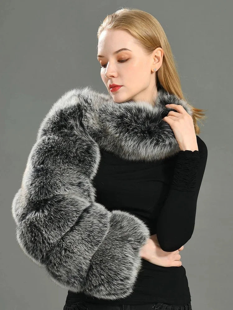 Faux Fur Jacket - Cropped Long Sleeve Coat for Women | Winter Warm Clothes - EverHype