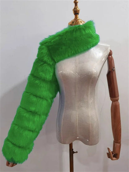 Faux Fur Jacket - Cropped Long Sleeve Coat for Women | Winter Warm Clothes - EverHype