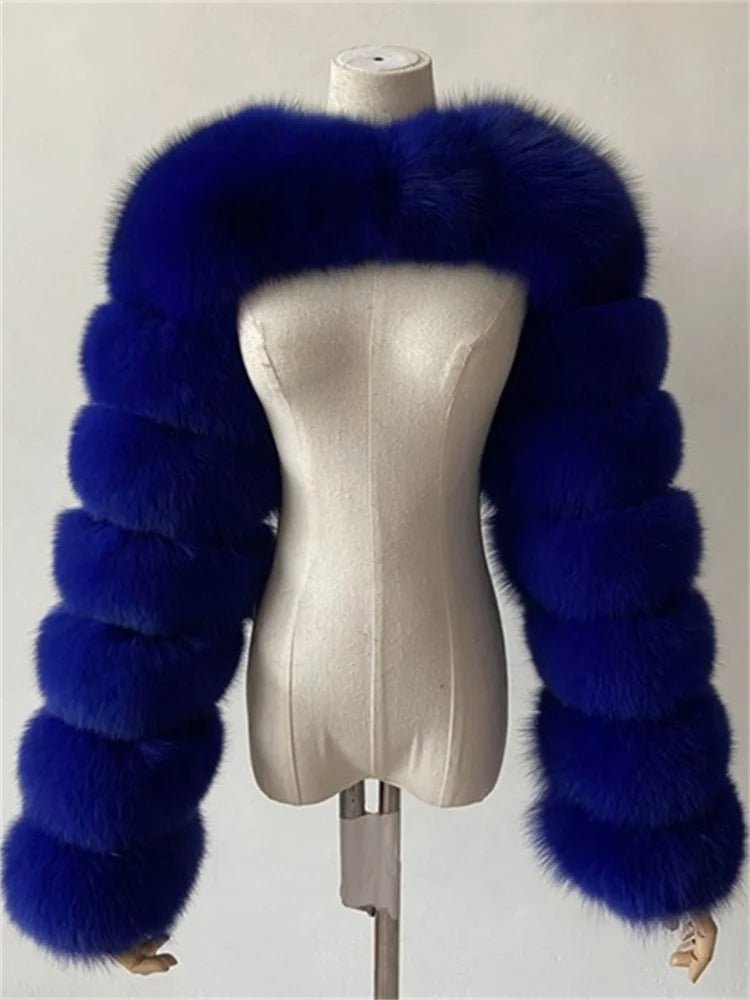 Faux Fur Jacket - Cropped Long Sleeve Coat for Women | Winter Warm Clothes - EverHype