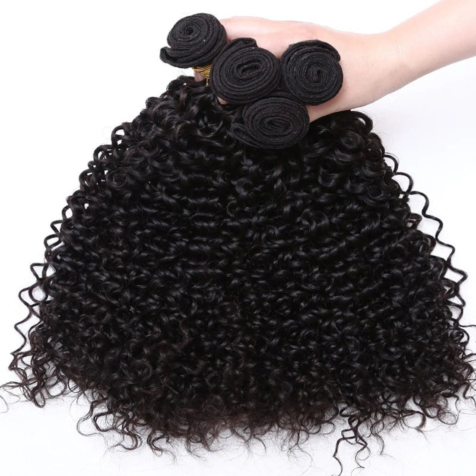 15A Afro Kinky Curly Hair 1/ 3 / 4 Bundles Deal Raw Virgin Indian Hair Bundles Isee Hair Weave Extensions Natural Color 100G/PC - EverHype