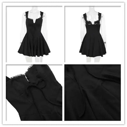 Avrilyaan Bandage V Neck Sexy A - line Dress Women 2024 Elegant Evening Party Dress Backless Bodycon Mini Summer Dress Vestidos - EverHype