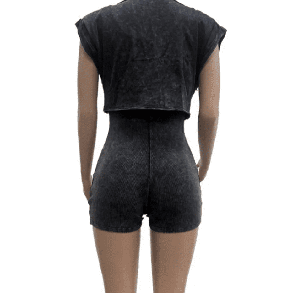 Cotton 2 - Piece Set - Crop Jacket & Bodysuit Outfit for Women - EverHype