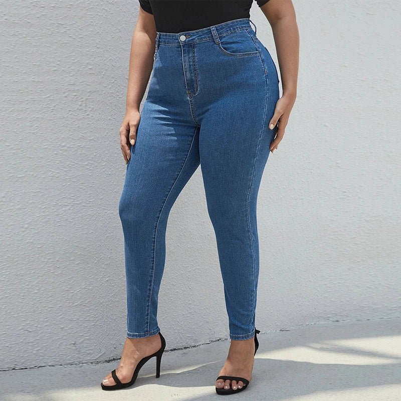 Plus Size Skinny Jeans For Women High Waist Stretch Denim Trousers Mom Jeans Pencil Pants Casual Comfort Trousers Oversize - EverHype