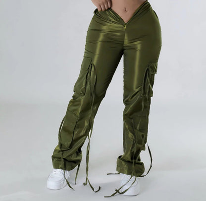 Low Waist Drawstring Cargo Pants - Safari Style Streetwear | EverHype 2026 - EverHype