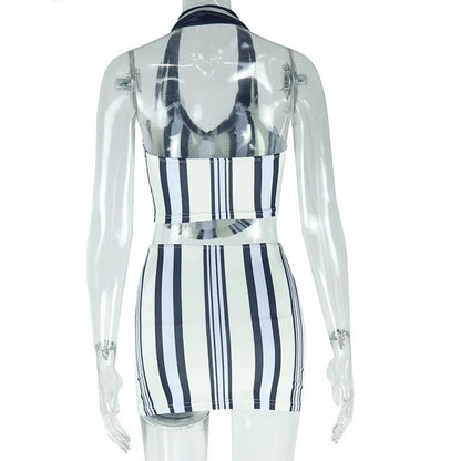 Striped Mini Skirt & Sleeveless Top Set - 2 - Piece Sporty Streetwear | EverHype 2026 - EverHype