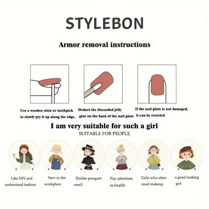 24pcs Valentine'S Day Press On Nails Set Short Almond Shaped Glossy Red Nails with Heart Glitter Pattern False Nails For Party - EverHype