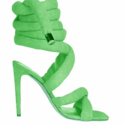 Runway Snake Strap Long Shoes Women's Sandals Summer 2025 Sexy Stiletto Heel Stripper Shoes Star Style Slingback Heeled Sandals - EverHype