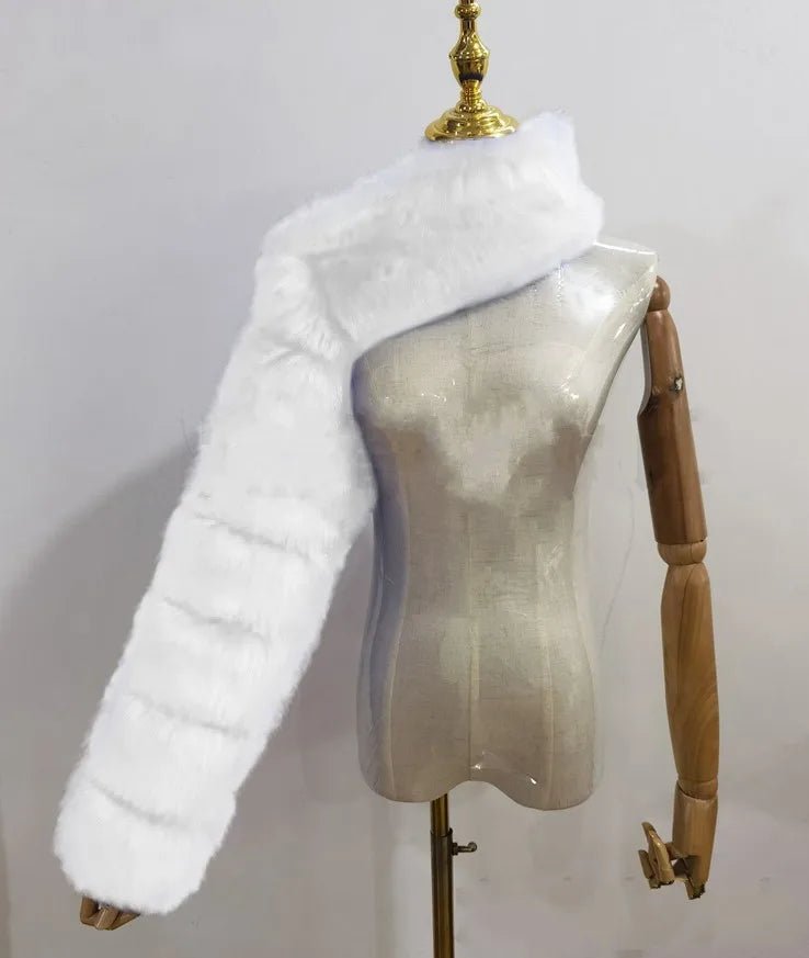 Faux Fur Jacket - Cropped Long Sleeve Coat for Women | Winter Warm Clothes - EverHype