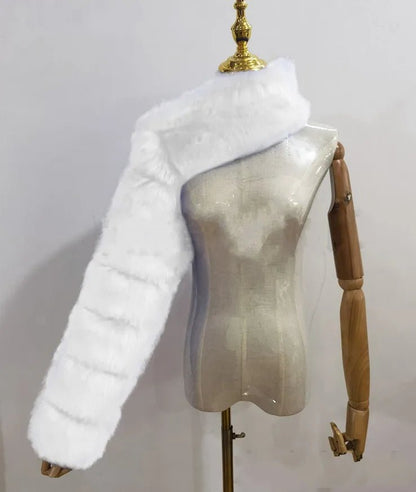Faux Fur Jacket - Cropped Long Sleeve Coat for Women | Winter Warm Clothes - EverHype