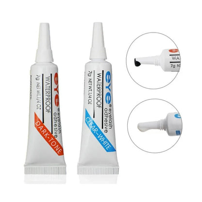 False Eyelash Extension Glue Waterproof Makeup Tools Accessories Eyelash Glue New Strong Lash Glue Adhesive 7g, Black or Clear - EverHype