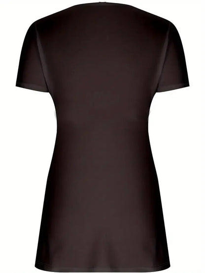 Women Plus Size 1XL - 5XL V - Neck Shirt Flattering Short Sleeves Fashionable Twist Detail Premium Casual Wear for Women - EverHype