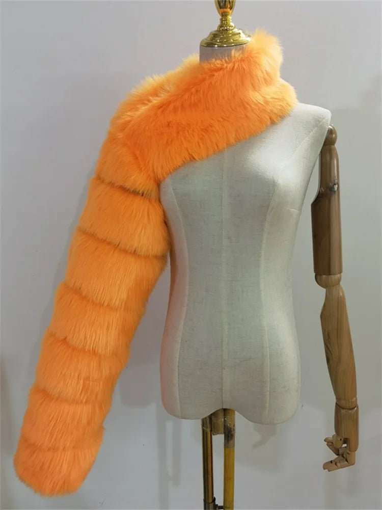 Faux Fur Jacket - Cropped Long Sleeve Coat for Women | Winter Warm Clothes - EverHype