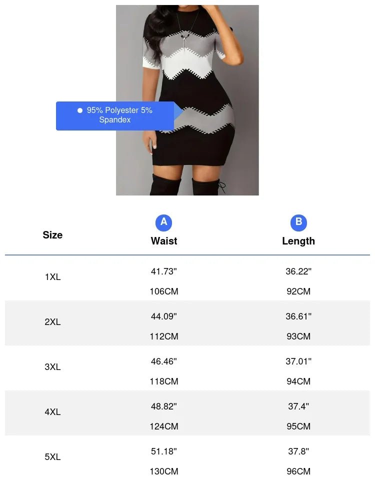 Plus Size Color Block Dress - Striped Long Sleeve Crew Neck | Spring Summer - EverHype
