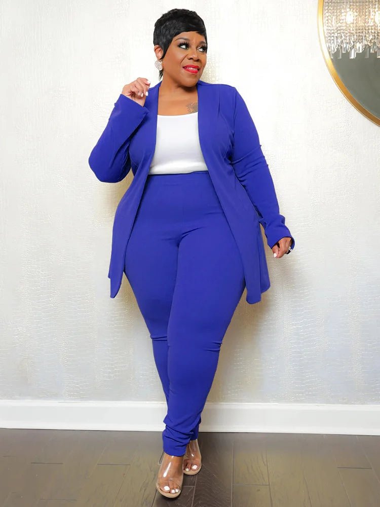 Wmstar Plus Size Two Piece Outfits Women Matching Suit Solid Top Leggings Pants Sets Casual Fall Winter Wholesale Dropshipping - EverHype