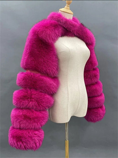 Faux Fur Jacket - Cropped Long Sleeve Coat for Women | Winter Warm Clothes - EverHype
