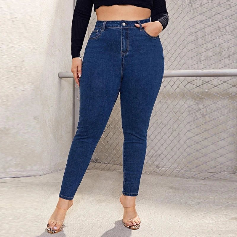 Plus Size Skinny Jeans For Women High Waist Stretch Denim Trousers Mom Jeans Pencil Pants Casual Comfort Trousers Oversize - EverHype