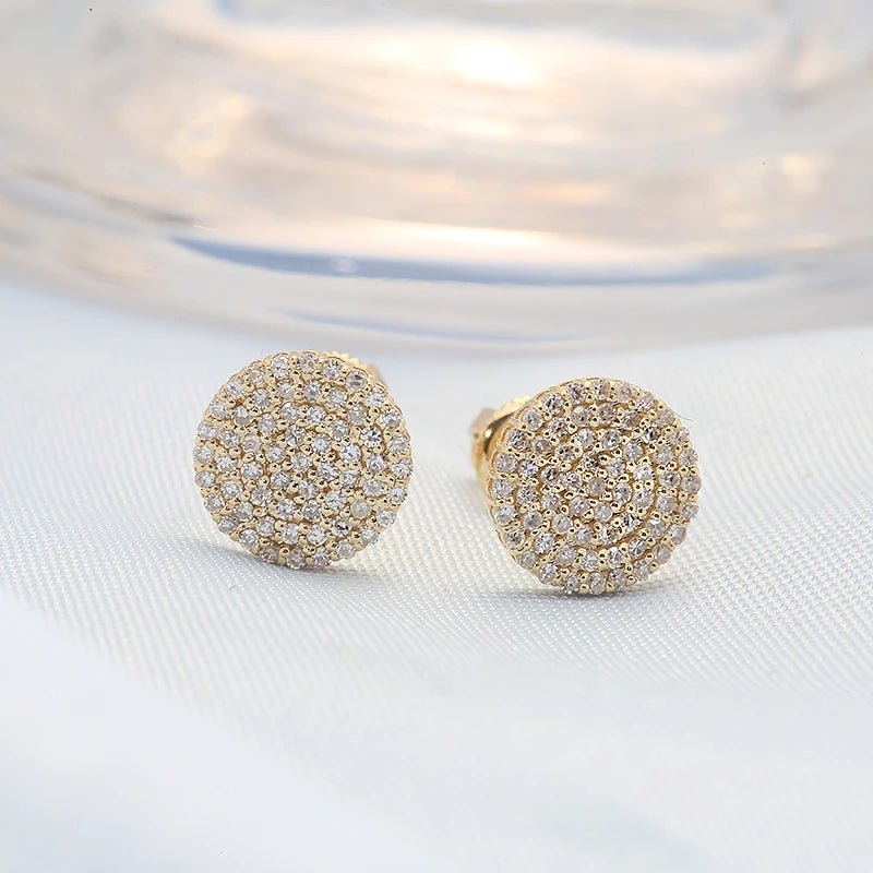 10K Gold Diamond Stud Earrings - Lab Grown Flower Setting for Women - EverHype