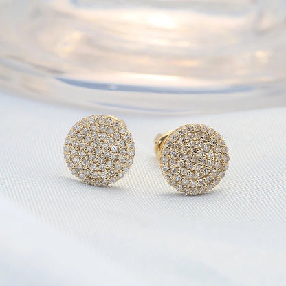 10K Gold Diamond Stud Earrings - Lab Grown Flower Setting for Women - EverHype
