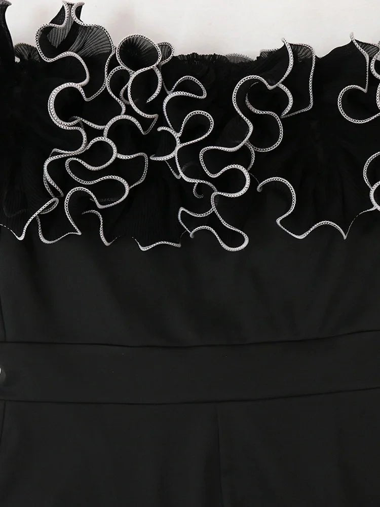 Bonnie Forest Woman Jumpsuits Elegant Rose Detail One Piece Women Clothing Club Overalls Celebrities Outfits Party Sexy Clubwear - EverHype