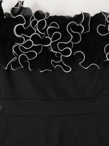 Bonnie Forest Woman Jumpsuits Elegant Rose Detail One Piece Women Clothing Club Overalls Celebrities Outfits Party Sexy Clubwear - EverHype