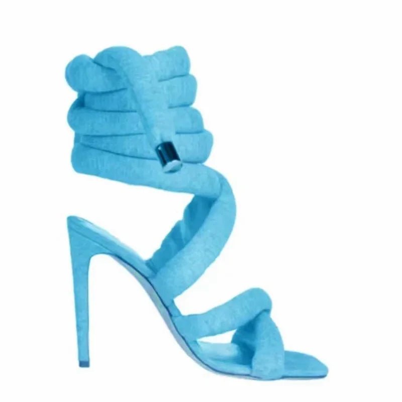 Runway Snake Strap Long Shoes Women's Sandals Summer 2025 Sexy Stiletto Heel Stripper Shoes Star Style Slingback Heeled Sandals - EverHype