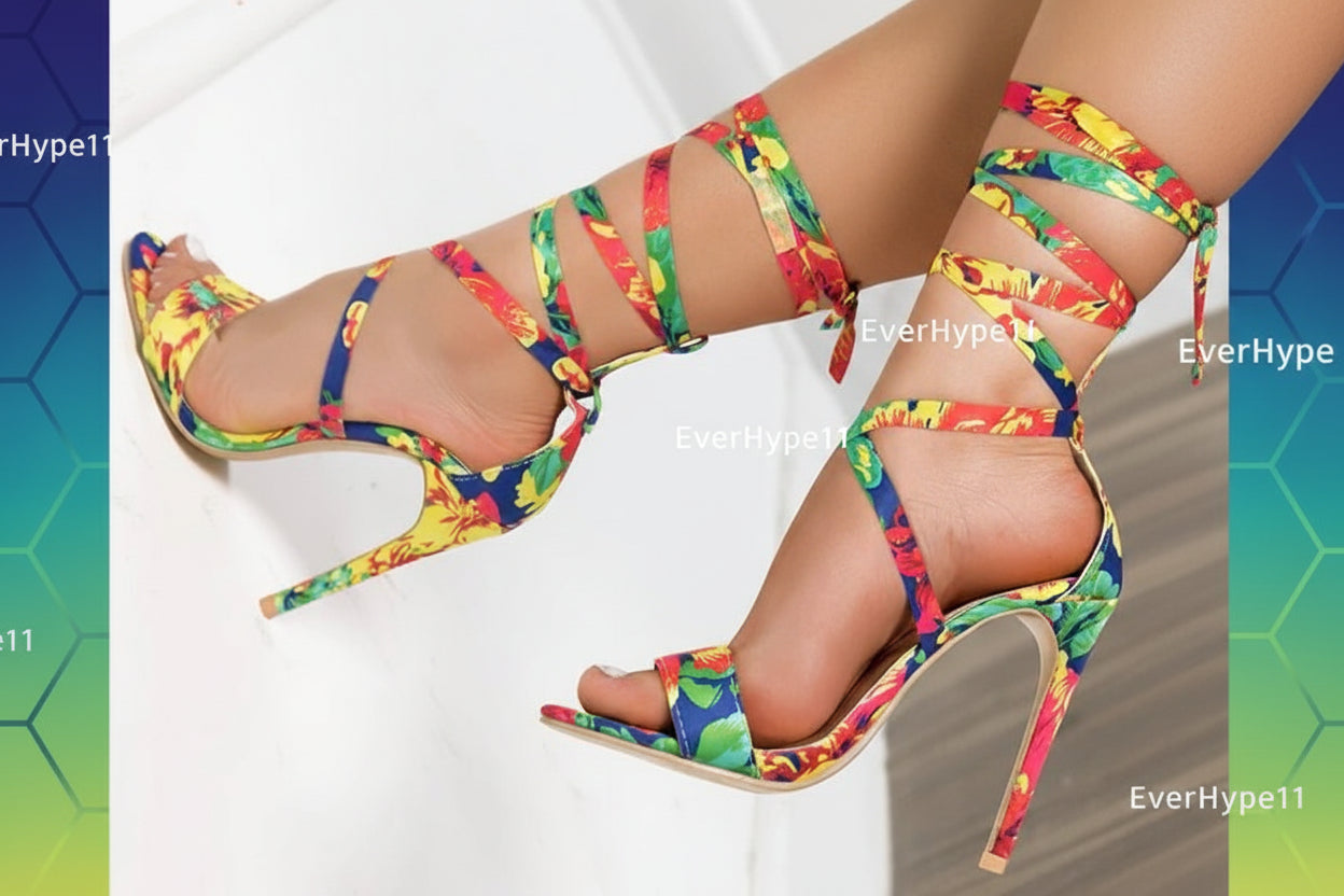 Aphixta Summer Riband Stiletto Heels Sandals Women Fashion Pumps Cool Pimp Ankle Strap Official Shoes - EverHype