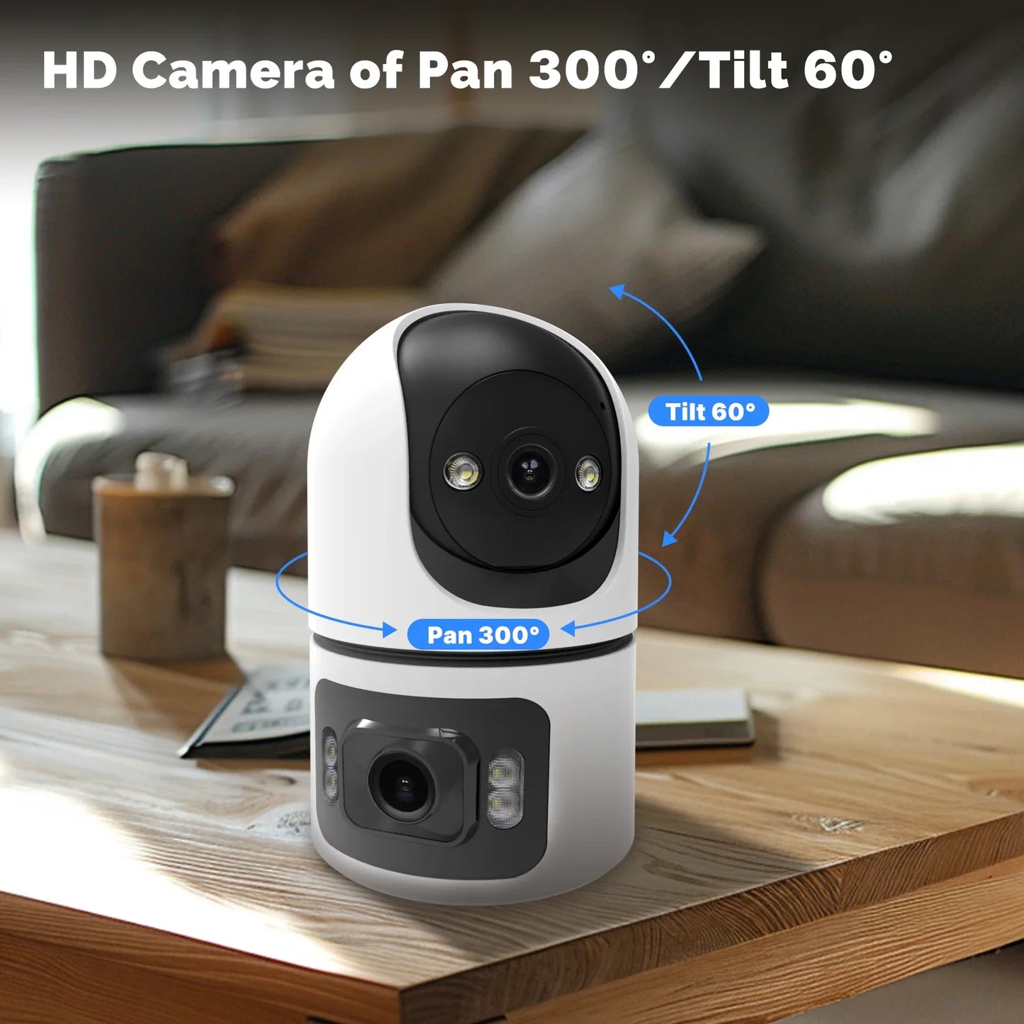 Moes Tuya WiFi Indoor Smart Camera 8MP Dual Screen Lens 2.4G/5G Infrared Night Vision Motion Detection Auto Track Two - Way Audio - EverHype