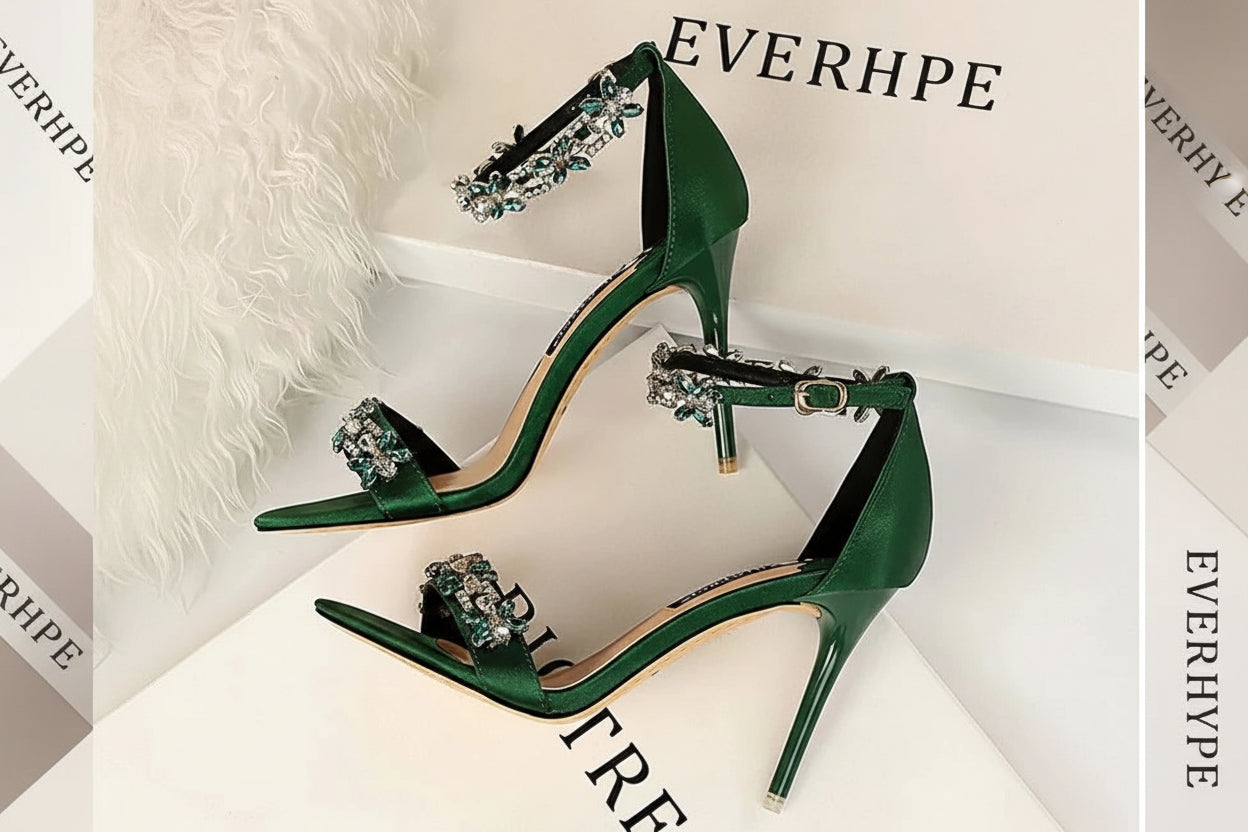 BIGTREE Shoes Open Toe Rhinestones Sandals Women 2026 New Designer Sexy High Heels Sandals Female Shoes Summer Heeled Sandals - EverHype