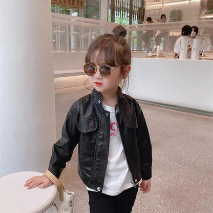 Girls Leather Jacket - Fashion PU Outerwear for Kids 2 - 8 Years - EverHype