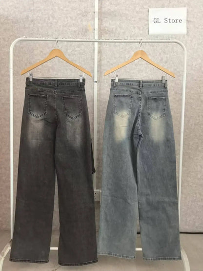 Button Cutout Cargo Wide Leg Jeans - Streetwear Denim Pants | EverHype 2026 - EverHype
