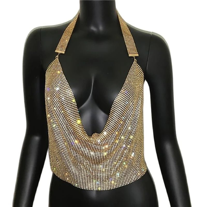 Festival Rhinestone Backless Crop Top - Glitter Party Tank | EverHype 2026 - EverHype