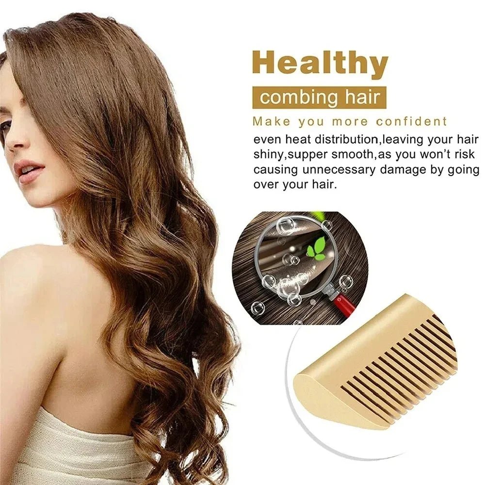 Pink Hot Comb - Electric Hair Straightening Iron for Wet & Dry Hair - EverHype