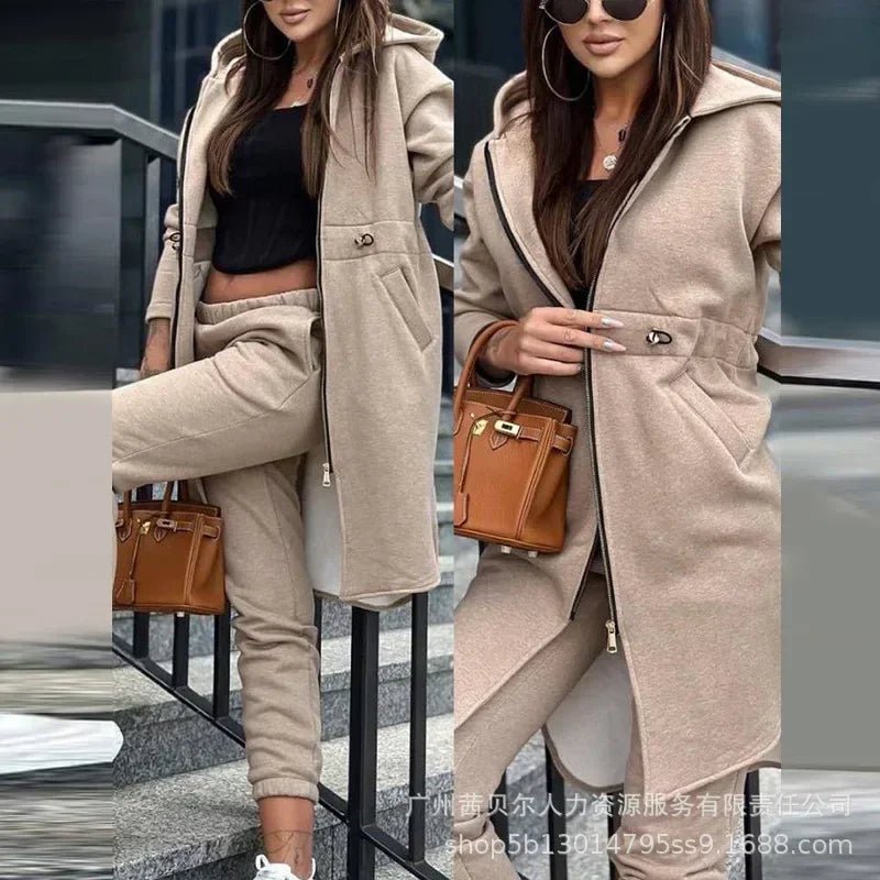 Women's Hooded Jacket & Trousers Two - Piece Set - EverHype