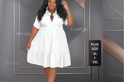 Plus Size Ball Gown Mini Dress - Elegant Casual Summer Dress | EverHype 2026 - EverHype